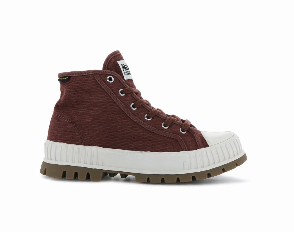 Palladium Pallashock Mid Og Damen Hohe Sneaker DunkelRot ||162897-AJK||